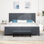 Cama con Base de Resortes con Colchón y Banco Gris Oscuro 200x200 cm Terciopelo | Foro24.es | Tu tienda online para hogar, jardín y más Foro24.es