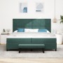 Cama Box Spring con Colchón y Banco Verde Oscuro 200x200 cm de Terciopelo | Foro24.es | Tu tienda online para hogar, jardín y más Foro24.es