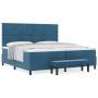 Cama Box Spring de con Colchón y Banco Azul Oscuro 200x200 cm Terciopelo | Foro24.es | Tu tienda online para hogar, jardín y más Foro24.es
