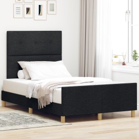 Estructura de cama negra 120x190 cm de tela by , Beds and slatted bases - Ref: Foro24-3344713, Price: 173,45 €, Discount: %