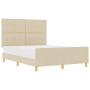 Marco de Cama Crema 160x200 cm Tela by , Beds and slatted bases - Ref: Foro24-3344744, Price: 231,11 €, Discount: %