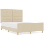 Marco de Cama Crema 160x200 cm Tela by , Beds and slatted bases - Ref: Foro24-3344744, Price: 231,11 €, Discount: %