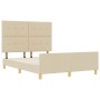 Marco de Cama Crema 160x200 cm Tela by , Beds and slatted bases - Ref: Foro24-3344744, Price: 231,11 €, Discount: %