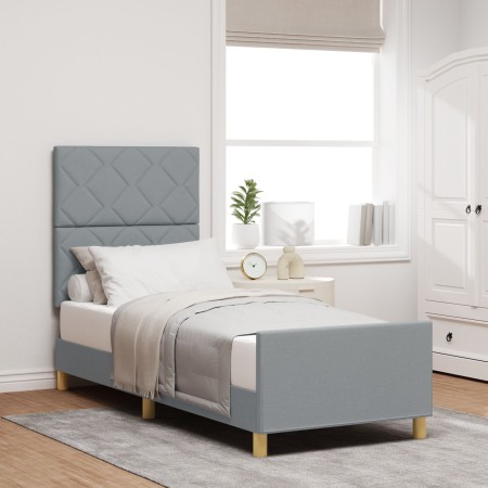 Estructura de Cama Gris Claro 80x200 cm Tela by , Beds and slatted bases - Ref: Foro24-3344760, Price: 138,18 €, Discount: %