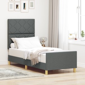 Estructura de Cama Gris Oscuro 80x200 cm Tela