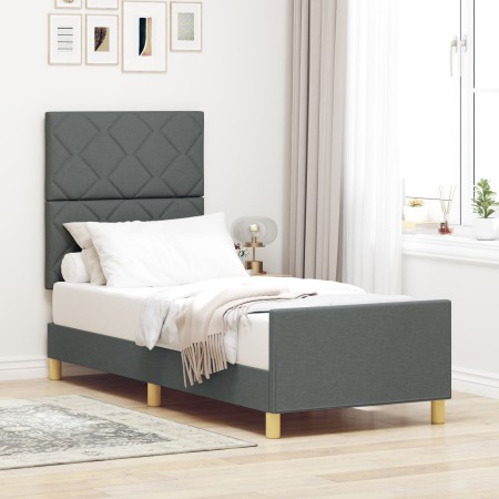 Estructura de Cama Gris Oscuro 80x200 cm Tela by , Beds and slatted bases - Ref: Foro24-3344761, Price: 154,43 €, Discount: %