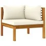 Muebles de jardín 9 pzas madera maciza de acacia cojines crema de vidaXL, Conjuntos de jardín - Ref: Foro24-3086936, Precio: ...