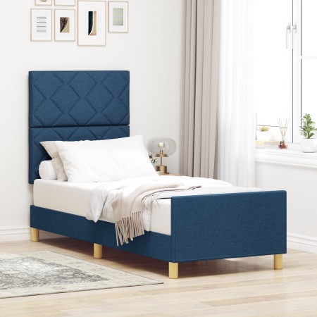 Estructura de cama azul  80x200 cm de tela | Foro24.es | Tu tienda online para hogar, jardín y más Foro24.es