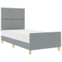 estructura de cama gris claro  90x190 cm de tela | Foro24.es | Tu tienda online para hogar, jardín y más Foro24.es