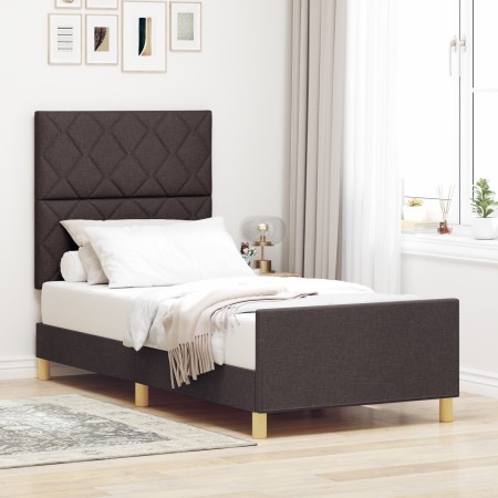 Estructura de Cama Marrón Oscuro 90x200 cm Tela | Foro24.es | Tu tienda online para hogar, jardín y más Foro24.es