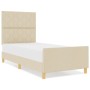 Cama Crema 90x200 cm de Tela by , Beds and slatted bases - Ref: Foro24-3344779, Price: 140,06 €, Discount: %