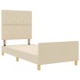Cama Crema 90x200 cm de Tela by , Beds and slatted bases - Ref: Foro24-3344779, Price: 140,06 €, Discount: %