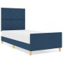 Cama Estructura Azul 90x200 cm Tela by , Beds and slatted bases - Ref: Foro24-3344780, Price: 156,05 €, Discount: %