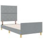 Estructura de Cama Gris Claro 100x200 cm Tela by , Beds and slatted bases - Ref: Foro24-3344781, Price: 146,28 €, Discount: %