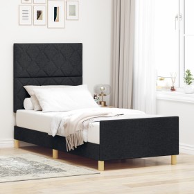 Estructura de cama negra de 100x200 cm en tela