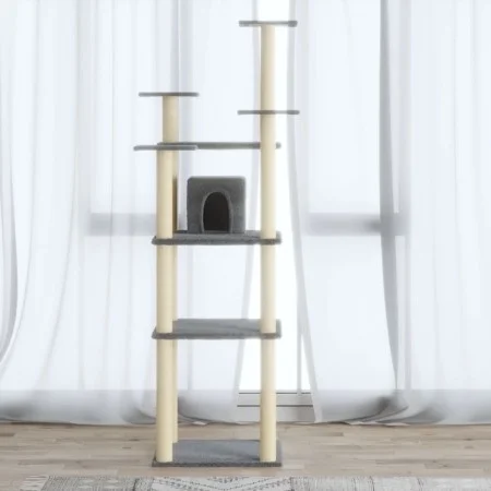 Cat scratching post with light gray sisal posts 171 cm by vidaXL, Cat furniture - Ref: Foro24-171486, Price: 64,02 €, Discoun...