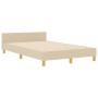 Estructura de cama en crema - 120x190 cm, Tela by , Beds and slatted bases - Ref: Foro24-3344793, Price: 187,51 €, Discount: %