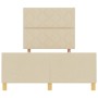 Estructura de cama en crema - 120x190 cm, Tela by , Beds and slatted bases - Ref: Foro24-3344793, Price: 187,51 €, Discount: %