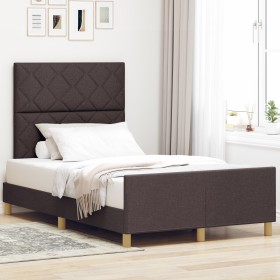 Cama Marrón Oscuro 120x200 cm de Tela by , Beds and slatted bases - Ref: Foro24-3344798, Price: 168,15 €, Discount: %