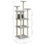 Cat scratching post with light gray sisal posts 171 cm by vidaXL, Cat furniture - Ref: Foro24-171486, Price: 64,02 €, Discoun...