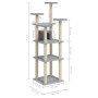 Rascador para gatos con postes de sisal gris claro 171 cm | Foro24.es | Tu tienda online para hogar, jardín y más Foro24.es