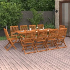 11-piece solid acacia wood garden dining set by vidaXL, Garden sets - Ref: Foro24-3086987, Price: 745,41 €, Discount: %