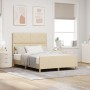Estructura de Cama de Tela Crema - 140x190 cm by , Beds and slatted bases - Ref: Foro24-3344807, Price: 236,36 €, Discount: %