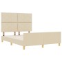 Estructura de Cama de Tela Crema - 140x190 cm by , Beds and slatted bases - Ref: Foro24-3344807, Price: 236,36 €, Discount: %