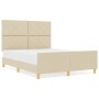 Cama Crema 160x200 cm Tela by , Beds and slatted bases - Ref: Foro24-3344821, Price: 239,80 €, Discount: %