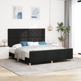 Estructura de Cama Negra 180x200 cm de Tela