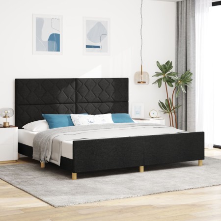 Cama Negra 200x200 cm de Tela by , Beds and slatted bases - Ref: Foro24-3344832, Price: 290,82 €, Discount: %