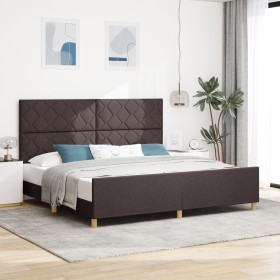 Cama en Marrón Oscuro, 200x200 cm, Tela de , Camas y somieres - Ref: Foro24-3344833, Precio: 261,46 €