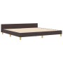 Cama en Marrón Oscuro, 200x200 cm, Tela de , Camas y somieres - Ref: Foro24-3344833, Precio: 261,46 €