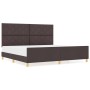 Cama en Marrón Oscuro, 200x200 cm, Tela by , Beds and slatted bases - Ref: Foro24-3344833, Price: 261,61 €, Discount: %