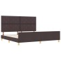 Cama en Marrón Oscuro, 200x200 cm, Tela by , Beds and slatted bases - Ref: Foro24-3344833, Price: 261,61 €, Discount: %
