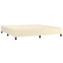 Cama box spring colchón y LED cuero sintético crema 200x200 cm