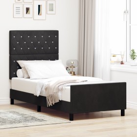 Estructura de Cama Negra 100x200 cm Terciopelo