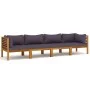 4-seater garden sofa with solid acacia wood cushion by vidaXL, Garden sets - Ref: Foro24-3086901, Price: 535,18 €, Discount: %
