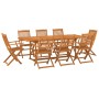 Set de comedor para jardín 9 piezas madera maciza de acacia de vidaXL, Conjuntos de jardín - Ref: Foro24-3086986, Precio: 688...