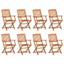 Set de comedor para jardín 9 piezas madera maciza de acacia de vidaXL, Conjuntos de jardín - Ref: Foro24-3086986, Precio: 688...