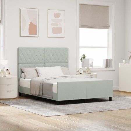 Estructura de Cama Gris Claro 160x200 cm Terciopelo von , Betten und Lattenroste - Ref: Foro24-3344885, Preis: 248,01 €, Raba...