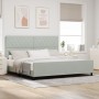 Estructura de Cama Gris Claro 200x200 cm Terciopelo by , Beds and slatted bases - Ref: Foro24-3344897, Price: 252,81 €, Disco...