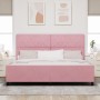 Estructura de Cama de Terciopelo Rosa de  200x200 cm | Foro24.es | Tu tienda online para hogar, jardín y más Foro24.es