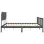 Gray solid wood bed frame with headboard 200x200 cm by vidaXL, Beds and slatted bases - Ref: Foro24-3193488, Price: 174,71 €,...
