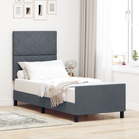 Estructura de Cama Gris Oscuro 80x200 cm Terciopelo by , Beds and slatted bases - Ref: Foro24-3344970, Price: 146,47 €, Disco...