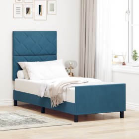 Estructura de Cama de Terciopelo Azul Marino de 80x200 cm by , Beds and slatted bases - Ref: Foro24-3344973, Price: 140,71 €,...