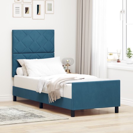 Estructura de Cama de Terciopelo Azul Marino de 80x200 cm by , Beds and slatted bases - Ref: Foro24-3344973, Price: 140,71 €,...