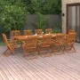 Set de comedor para jardín 11 piezas madera maciza de acacia de vidaXL, Conjuntos de jardín - Ref: Foro24-3086990, Precio: 85...