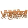Set de comedor para jardín 11 piezas madera maciza de acacia de vidaXL, Conjuntos de jardín - Ref: Foro24-3086990, Precio: 85...