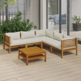 Gartenmöbel 6 Stück cremefarbene Kissen aus massivem Akazienholz von vidaXL, Gartensets - Ref: Foro24-3086937, Preis: 894,30 ...